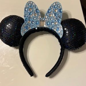 Jeweled Baby Blue Minnie Mouse Ears